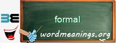 WordMeaning blackboard for formal